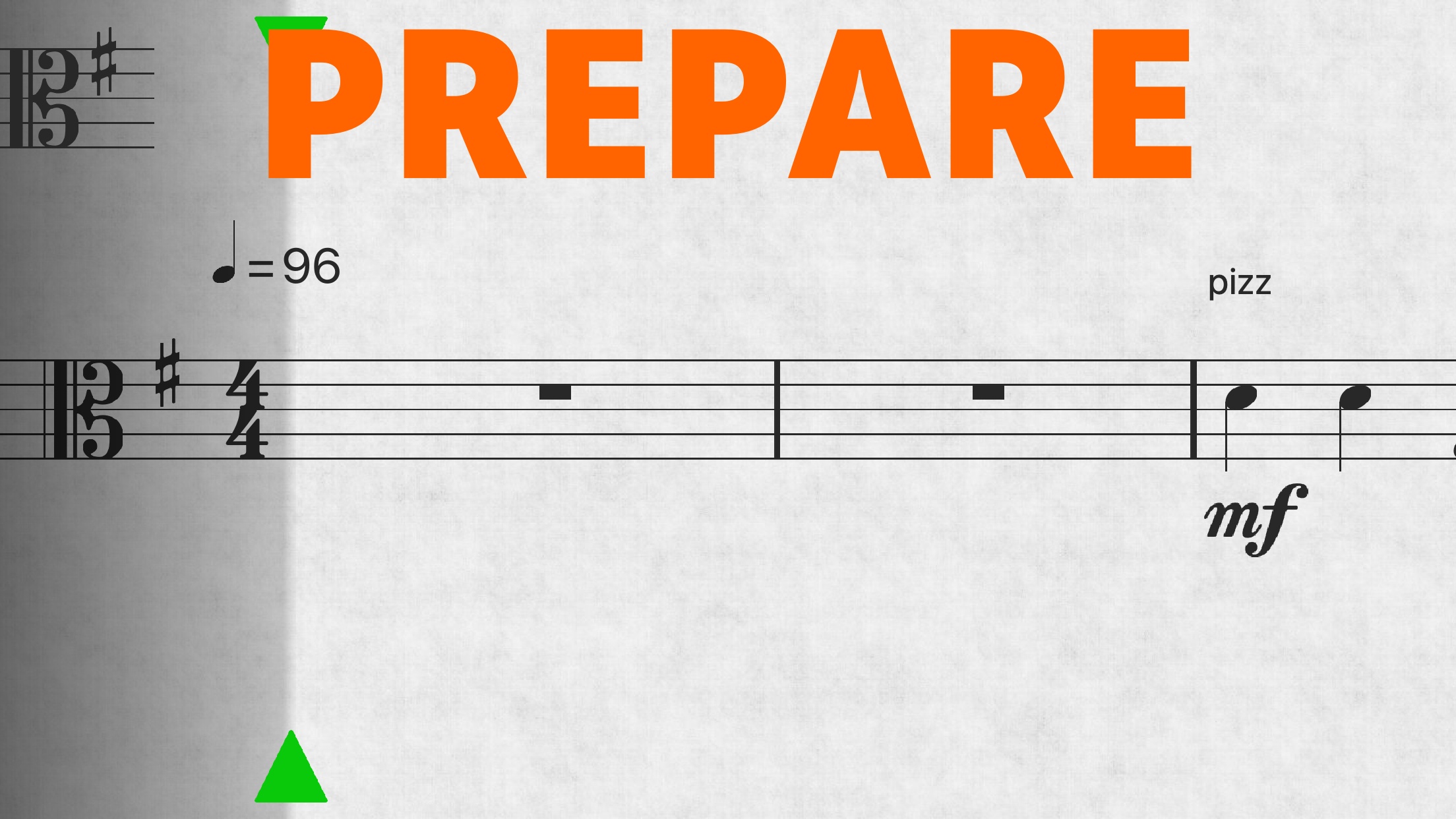 Playing a piece from real notation